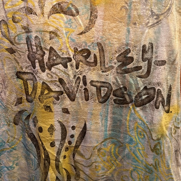 Harley Davidson - Cut-Off / Twist Sleeve / Open Back Tank Top - MED. - Picture 2 of 5